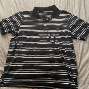 Men’s Button Down Adidas Striped Golf Shirt